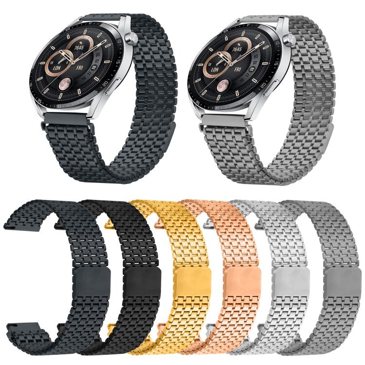 22mm Nine-beads Magnetic Buckle Stainless Steel Watch Band(Silver) - free shipping - PMC TechLife - Order now!