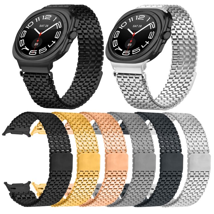 For Samsung Galaxy Watch Ultra 47mm Nine-beads Magnetic Buckle Stainless Steel Watch Band(Silver) - free shipping - PMC TechLife - Order now!