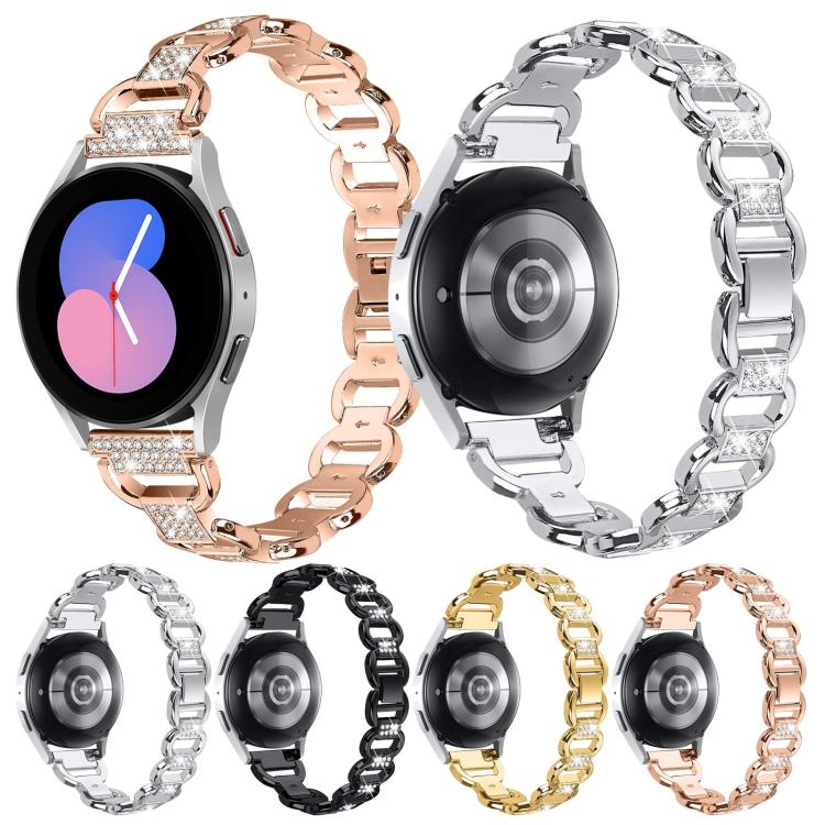 20mm Oval Diamond Stainless Steel Watch Band(Gold) - free shipping - PMC TechLife - Order now!