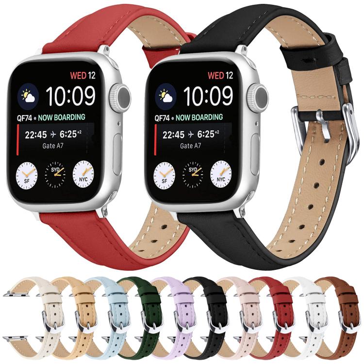 For Apple Watch 46mm / 49mm / 45mm / 44mm Small Waist PU Leather Watch Band(Light Purple) - Watch Bands by PMC TechLife | Online Shopping South Africa | PMC TechLife | Buy Now Pay Later Mobicred