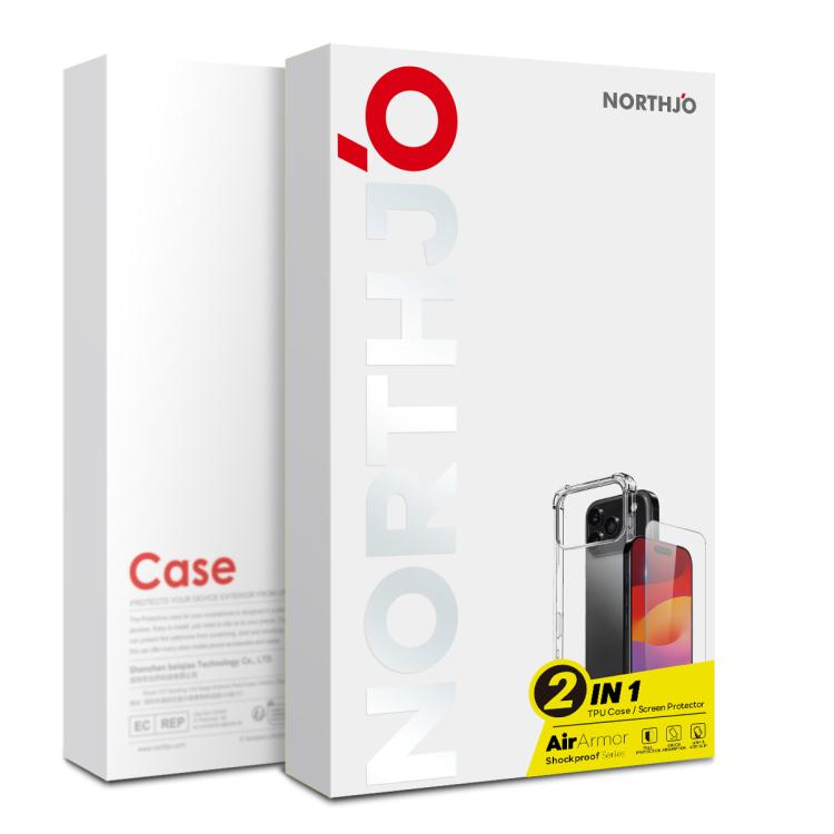 For iPhone 17 Pro NORTHJO 2 in 1 TPU Airbag Shockproof Phone Case with Screen Film(Clear) - free shipping - PMC TechLife - Order now!