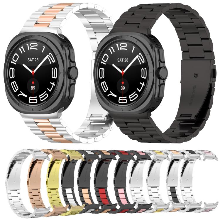 For Samsung Galaxy Watch8 / Watch8 Classic Three Beads Stainless Steel Watch Band with Removal Tool(Silver Rose) - free shipping - PMC TechLife - Order now!