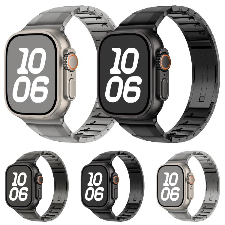 For Apple Watch 42mm / 41mm / 40mm / 38mm Curved Side Detachable Stainless Steel Watch Band(Black) - free shipping - PMC TechLife - Order now!