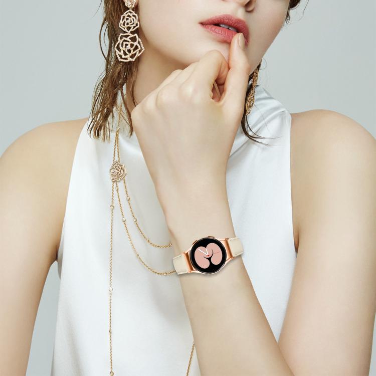 For Samsung Galaxy Watch 7 40 / 44mm Lychee Texture Rose Gold Turtle Back Buckle Leather Watch Band(Black) - free shipping - PMC TechLife - Order now!