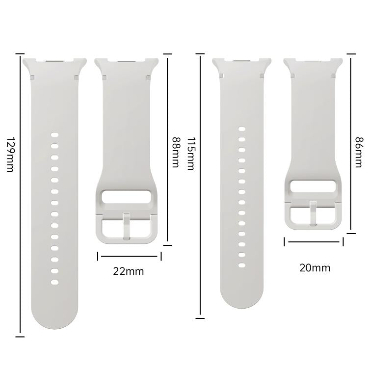 For Samsung Galaxy Watch8 / Watch8 Classic Solid Color Stitched Silicone Watch Band, Size:M(Gray) - free shipping - PMC TechLife - Order now!