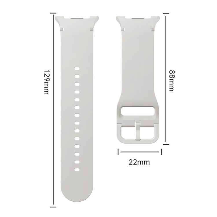 For Samsung Galaxy Watch8 44mm Rhombic Texture Bezel and Solid Color Stitched Silicone Watch Band(Gray Silver) - free shipping - PMC TechLife - Order now!
