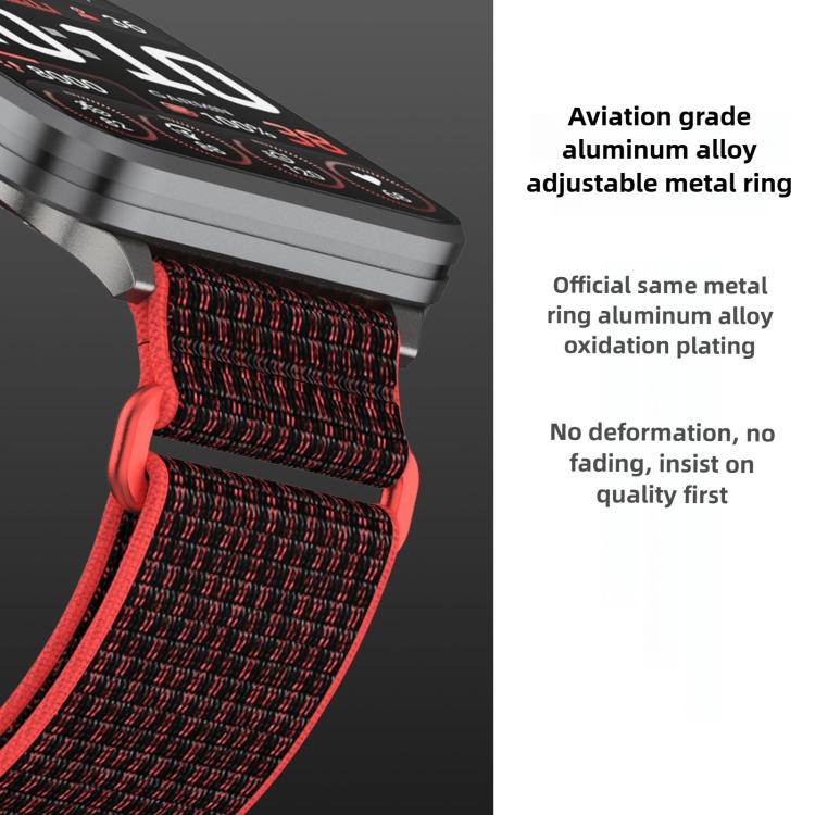 For Garmin Venu X1 Two Section Metal Ring Nylon Hook and Loop Fastener Watch Band(Red) - free shipping - PMC TechLife - Order now!