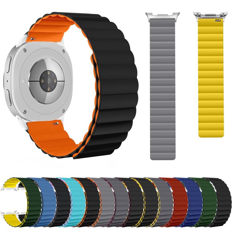 For Samsung Galaxy Watch8 / Watch8 Classic Magnetic Silicone Watch Band(Gray+Yellow) - free shipping - PMC TechLife - Order now!