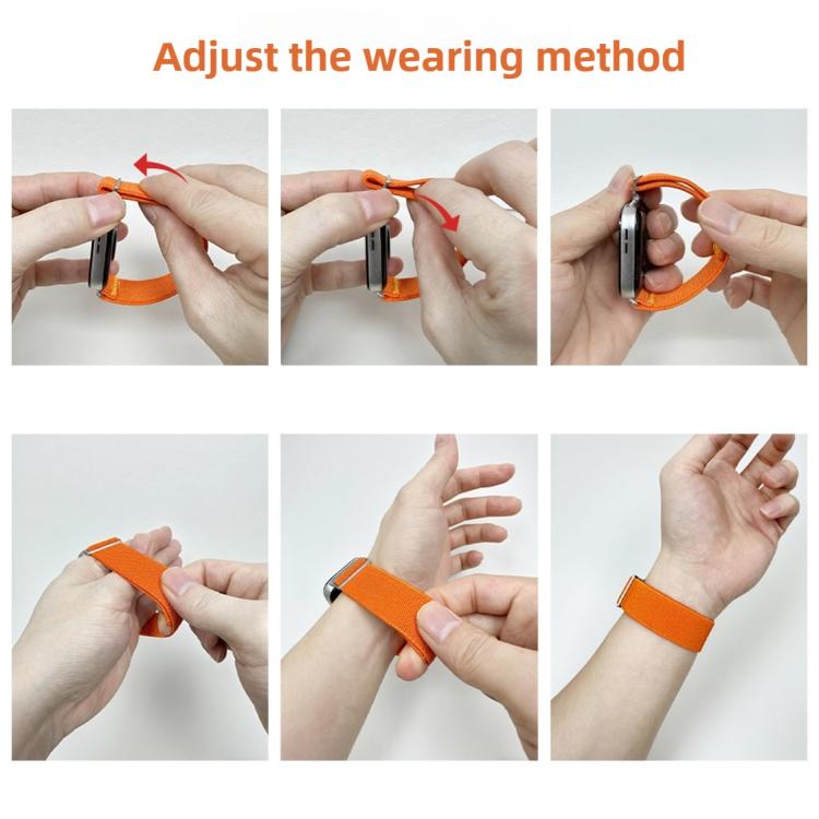 For Xiaomi Smart Band 9 Pro / Redmi Watch 5 Adjustable Single Loop Elastic Nylon Watch Band(Orange) - free shipping - PMC TechLife - Order now!