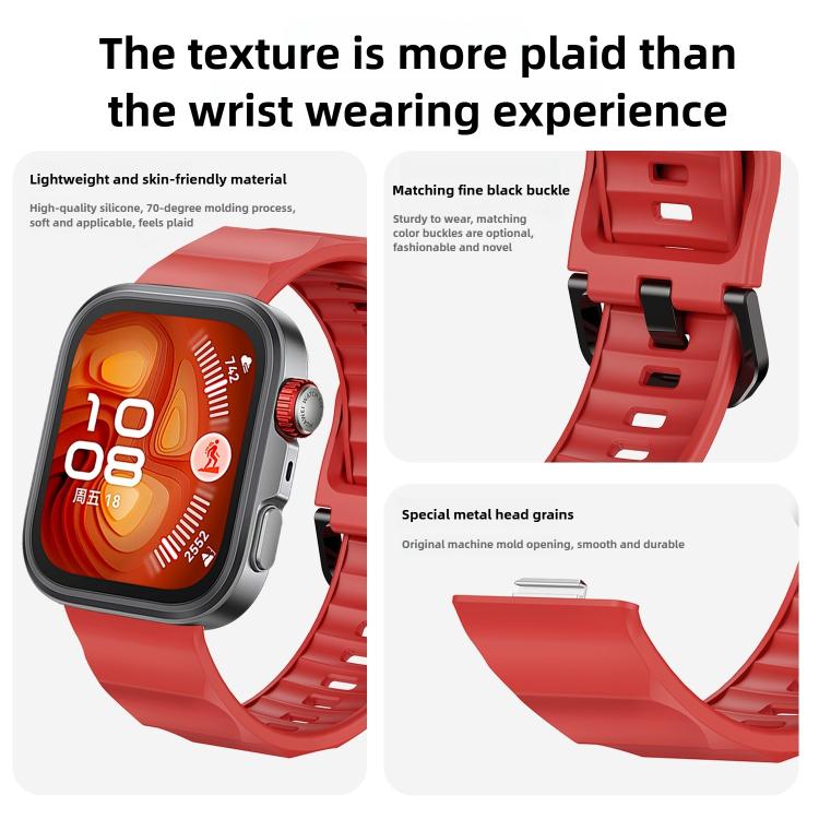 For Huawei Watch Fit3 / Fit4 / Fit4 Pro Wave Black Buckle Silicone Watch Band(Cloud Blue) - free shipping - PMC TechLife - Order now!
