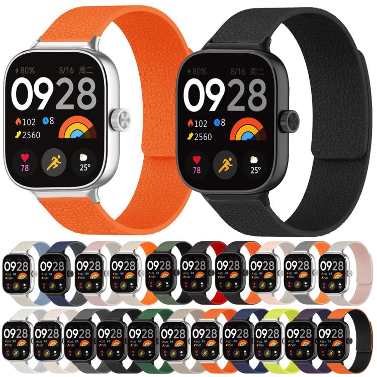 For Xiaomi Smart Band 9 Pro / Redmi Watch 5 Lychee Texture Soft Magnetic Silicone Watch Band(White Blue) - free shipping - PMC TechLife - Order now!