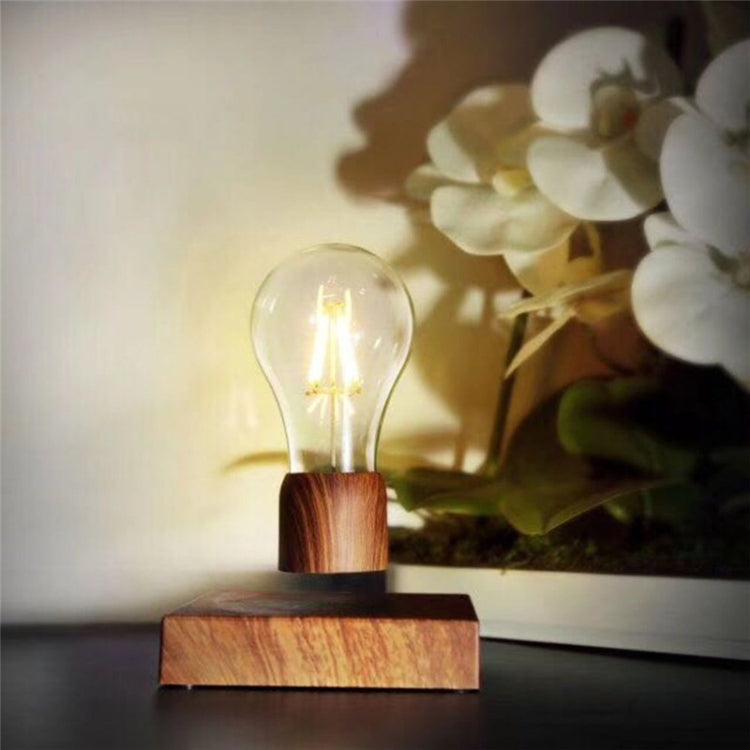 Retro Magnetic Floating Bulb Wood Color Substrate LED Home Decoration Lamp - Novelty Lighting by PMC TechLife | Online Shopping South Africa | PMC TechLife | Buy Now Pay Later Mobicred