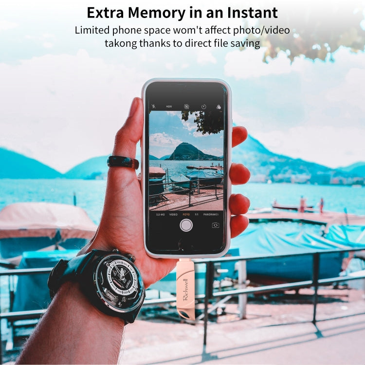 Richwell DXZ128 USB Flash Disk 128G 3 in 1 Micro USB + 8 Pin + USB 3.0 Compatible IPhone & IOS(Black) - free shipping - PMC Jewellery - Order now!