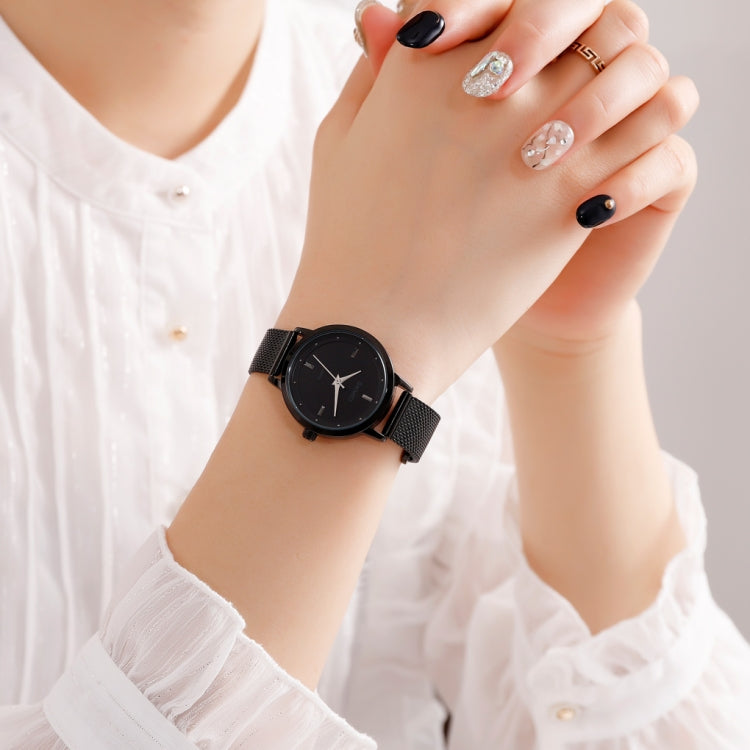 SKMEI 1528 Simple Fashion Lady Watch Casual Netting Scale(Black) - free shipping - PMC TechLife - Order now!