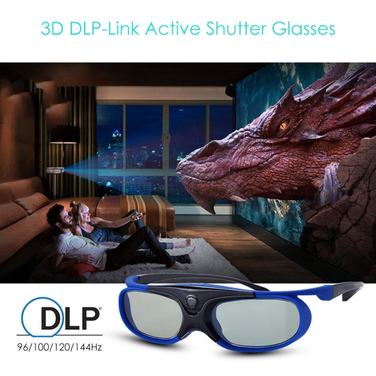 Active Shutter Rechargeable 3D Glasses Support 96HZ/120HZ/144HZ For XGIMI Z4X Z5 H1 JmGo G1 G3 X1 BenQ Acer & DLP LINK Projector - VR Headset by PMC TechLife | Online Shopping South Africa | PMC TechLife