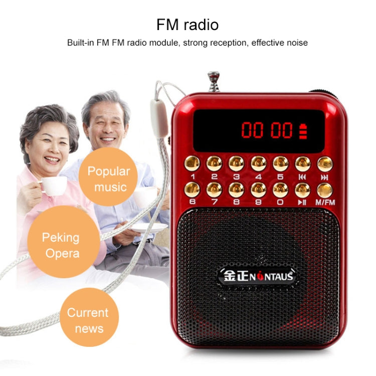 Portable Rechargeable FM Radio Receiver Speaker, Support USB / TF Card / Music MP3 Player(Red) - Radio Player by PMC TechLife | Online Shopping South Africa | PMC TechLife | Buy Now Pay Later Mobicred