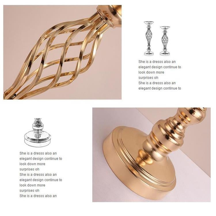 Gold Plated Wrought Iron Candlestick Window Wedding Props Decoration, Size:54cm - Candles & Candle Holders by PMC TechLife | Online Shopping South Africa | PMC TechLife