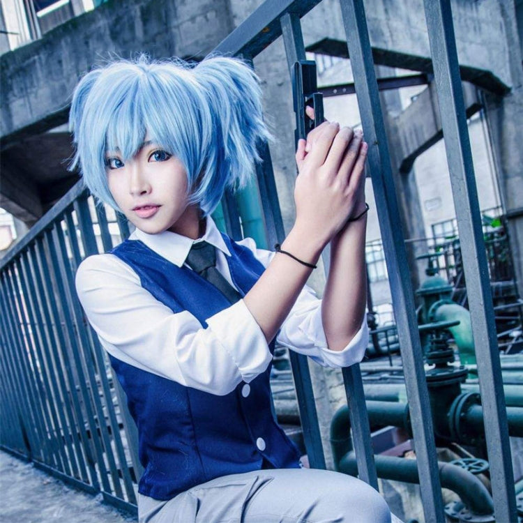 Anime Assassination Classroom Shiota Nagisa Ponytails Wig Cosplay Costume Synthetic Hair(Blue) - free shipping - PMC TechLife - Order now!