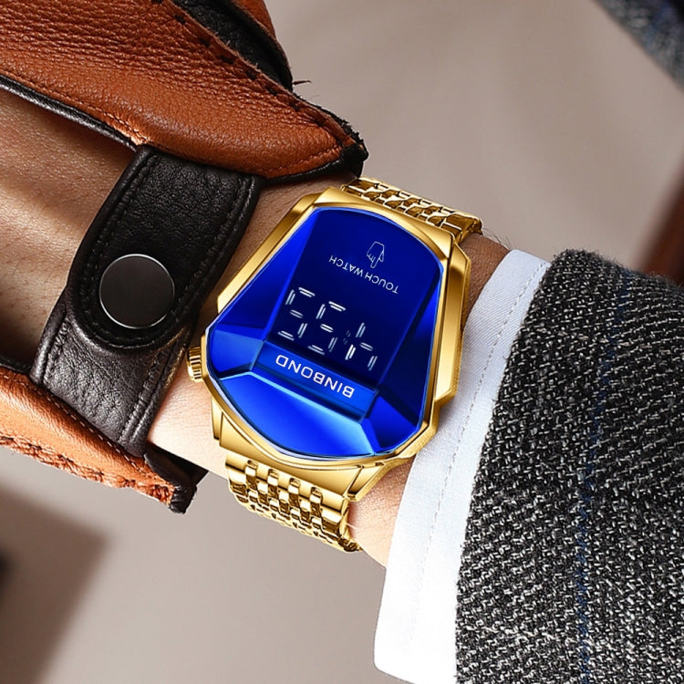 BINBOND Locomotive Concept Touch Screen Steel Belt Watch Men Live Black Technology Watch(Blue Steel Blue) - free shipping - PMC TechLife - Order now!