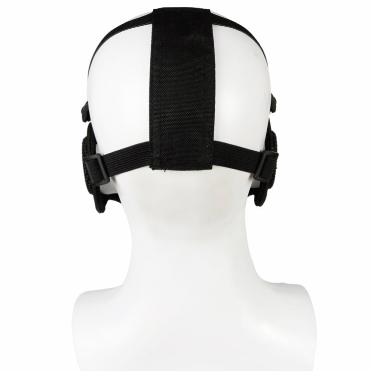 WoSporT Half Face Metal Net Field Ear Protection Outdoor Cycling Steel Mask(Tan) - Protective Helmet & Masks by PMC TechLife | Online Shopping South Africa | PMC TechLife | Buy Now Pay Later Mobicred