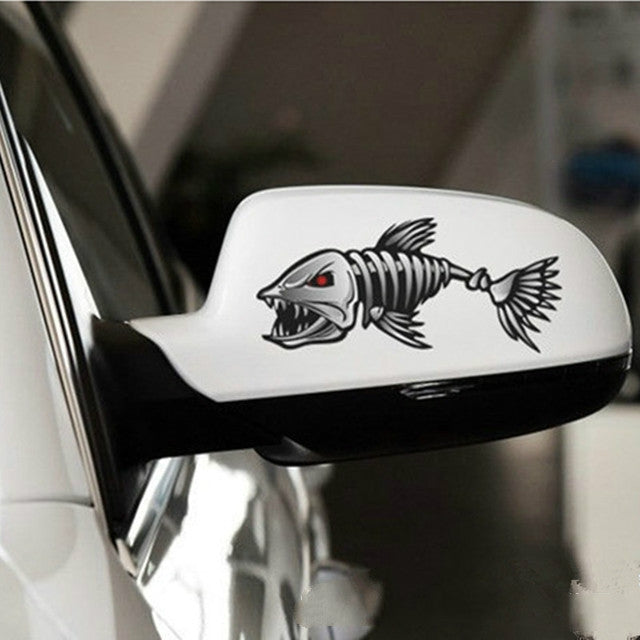 10 PCS Horror Skeleton Shark Fishing Daren Cover Scratch Reflective Waterproof Personality Body Sticker 25*13cm - free shipping - PMC TechLife - Order now!