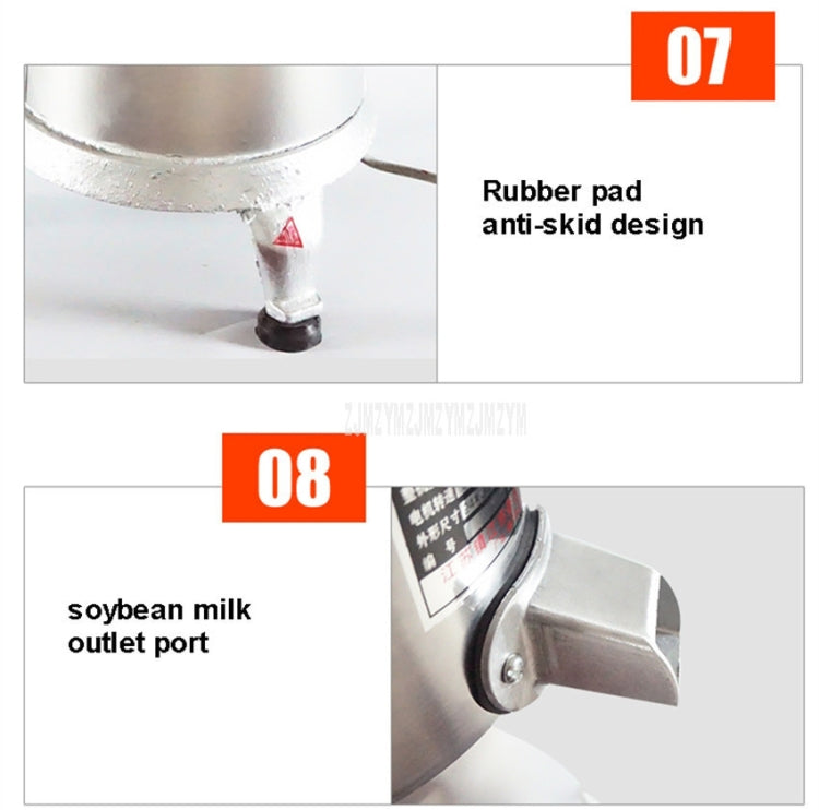 125/1500W Household Stainless Steel Refiner Large Capacity Slurry Separation Fresh Grinding Soymilk Tofu Machine, CN Plug(Silver) - free shipping - PMC TechLife - Order now!