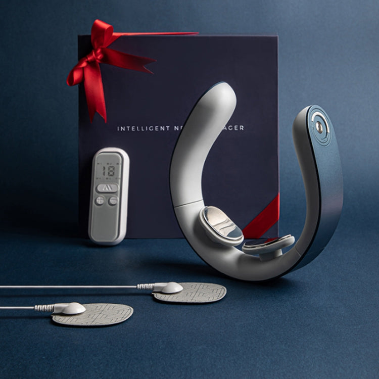 Intelligent Shoulder and Neck Massage Instrument PGG Cervical Spine Physiotherapy Massage Heating Multi-function Neck Protection Instrument, Style:With Patch(Blue) - free shipping - PMC TechLife - Order now!