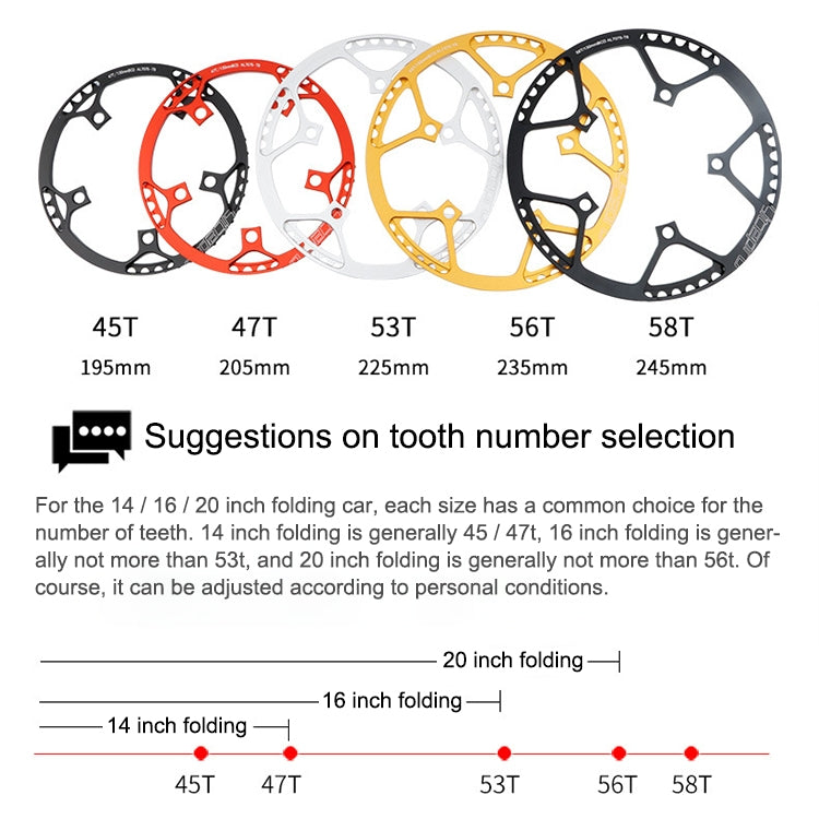 Litepro Folding Bike Sprocket Wheel LP Disk Disc, Specification:45T(Silver) - Bicycle Brake Parts by Litepro | Online Shopping South Africa | PMc TechLife | Buy Now Pay Later Mobicred