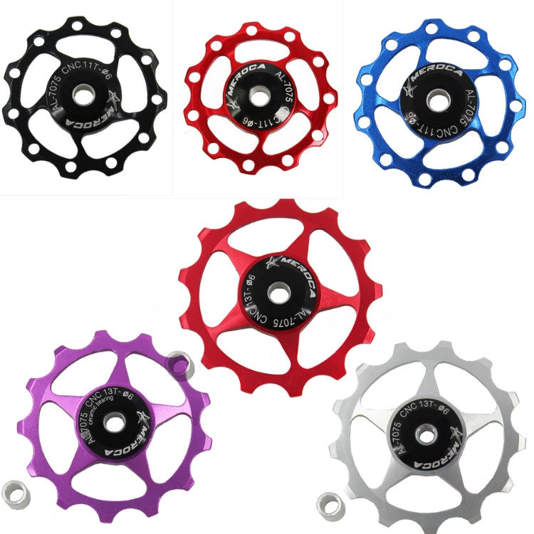MEROCA Metal Bearings Mountain Bike Road Bike Rear Derailleur Guide Wheel 11T/13T Guide Wheel, Specification:11T, Color:Black - Guide wheels by PMc TechLife | Online Shopping South Africa | PMc TechLife | Buy Now Pay Later Mobicred