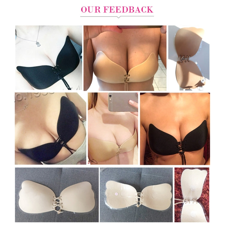 Women Self-Adhesive Strapless Bandage Blackless Solid Bra Silicone Underwear Invisible Bra, Size:S (T Black) - free shipping - PMC TechLife - Order now!
