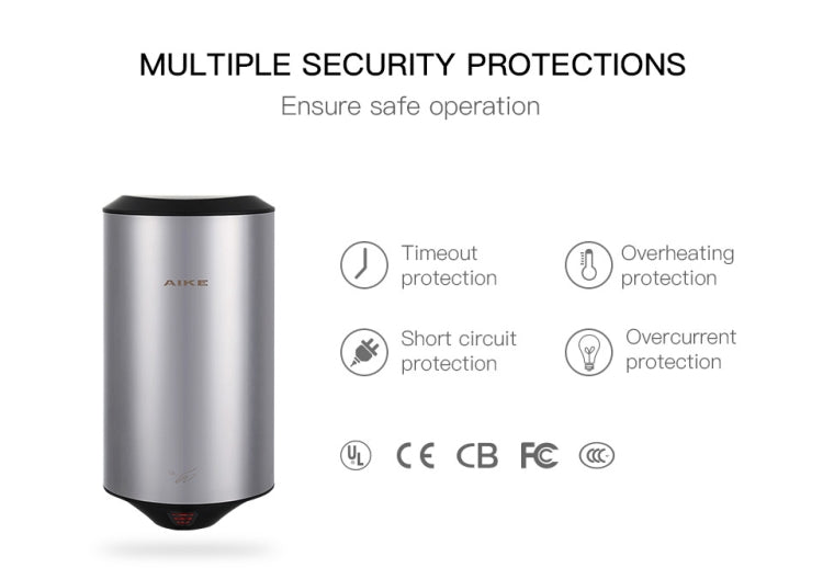 304 Stainless Steel Automatic SensorJet Hand Dryer High Speed Airflow for Home Hotel Airport Hands Drying Machine(Polished silver) - free shipping - PMC TechLife - Order now!