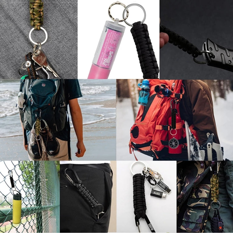 Outdoor Multifunctional Nylon Umbrella Rope Carabiner Key Chain(Army green) - free shipping - PMc TechLife - Order now!