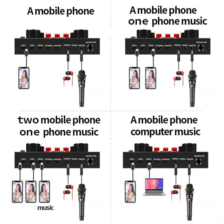 V8S Sound Card Mobile Phone Computer Anchor Live K Song Recording Microphone, Specification:V8S + Black Bet BM700 Set - Microphone by PMC Jewellery | Online Shopping South Africa | PMC Jewellery | Buy Now Pay Later Mobicred