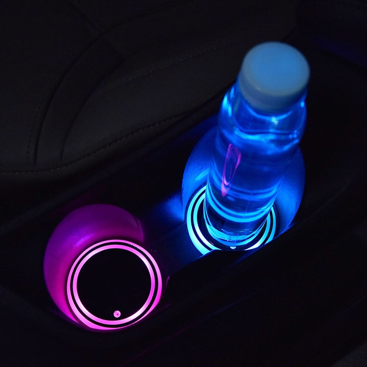 2 PCS Car LED Luminous Water Coaster Car Atmosphere Light USB Charging Non-Slip Coaster - Car Drink Holders by PMC TechLife | Online Shopping South Africa | PMC TechLife | Buy Now Pay Later Mobicred