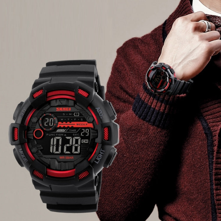 SKMEI 1243 Men Sports Watch Outdoor Waterproof Digital Watch(Red) - free shipping - PMC TechLife - Order now!