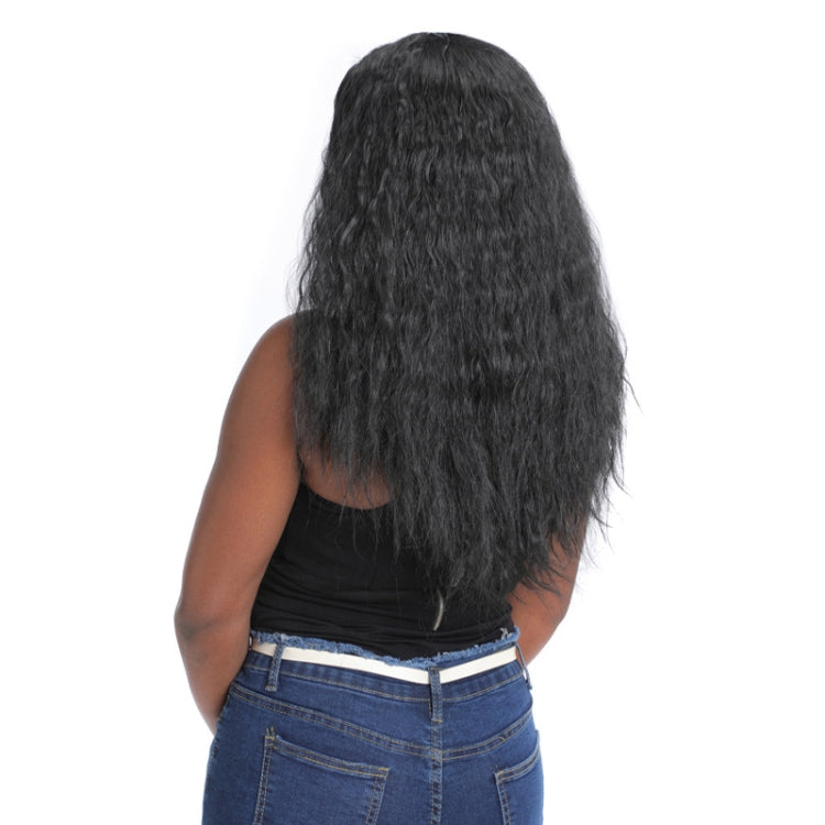 Matte Realistic Corn Perm Long Curly Hair Woolen Volume Wig Headgear(Black) - free shipping - PMC TechLife - Order now!