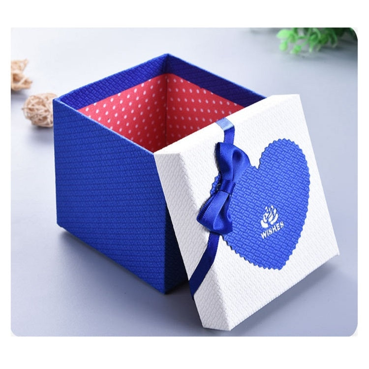 Paper Valentine Day Gift Box With Bow, Specification: 10x10x10cm(Blue) - free shipping - PMc TechLife - Order now!