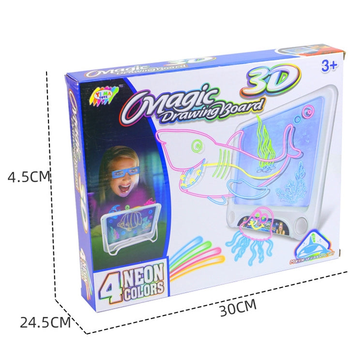 3D Fluorescent Drawing Board Magic Luminous Three-Dimensional Writing Board Graffiti Board Lighting Puzzle Children Drawing Board,Style: Drawing Screen (Ocean Version) - by PMC Jewellery | Online Shopping South Africa | PMC Jewellery | Buy Now Pay Later Mobicred