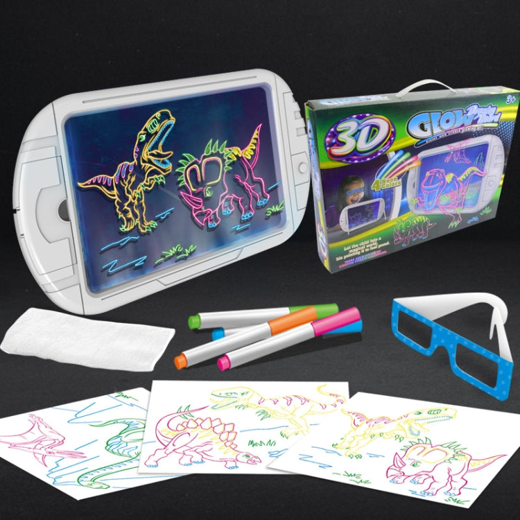 3D Fluorescent Drawing Board Magic Luminous Three-Dimensional Writing Board Graffiti Board Lighting Puzzle Children Drawing Board,Style: YM163(Dinosaur Version) - by PMC Jewellery | Online Shopping South Africa | PMC Jewellery | Buy Now Pay Later Mobicred