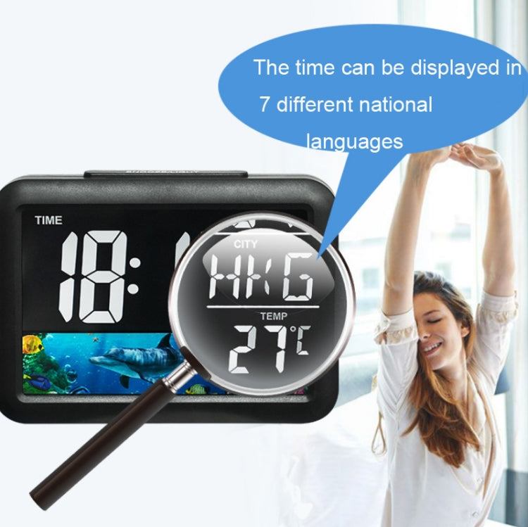 Color Screen Children Electronic Alarm Clock LCD Bedside Alarm Clock(Black Shell Universe) - Alarm Clocks by PMc TechLife | Online Shopping South Africa | PMc TechLife | Buy Now Pay Later Mobicred