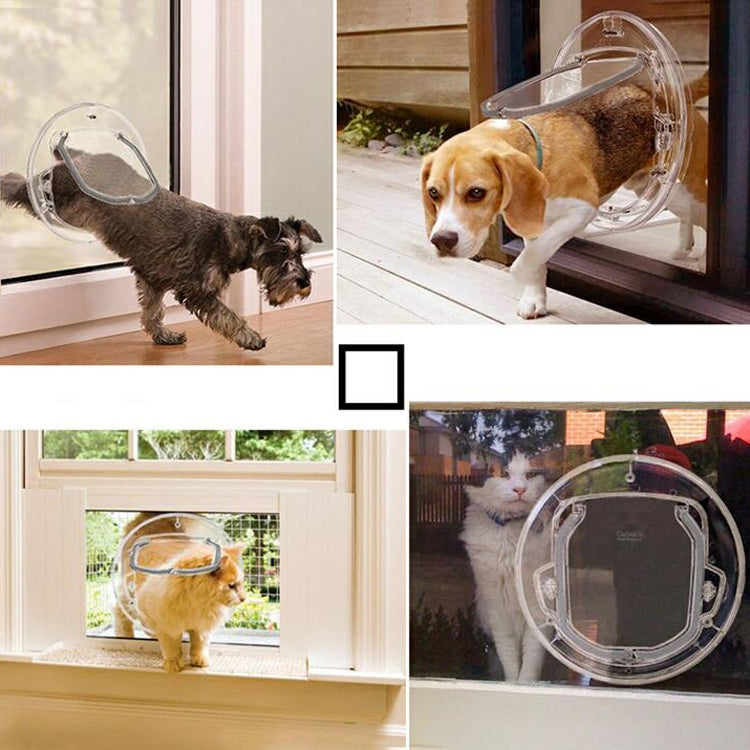 Pet Supplies PC Material Round Glass Door Cat Puppy Door Hole(Transparent) - Pet Screen Doors by PMC TechLife | Online Shopping South Africa | PMC TechLife | Buy Now Pay Later Mobicred
