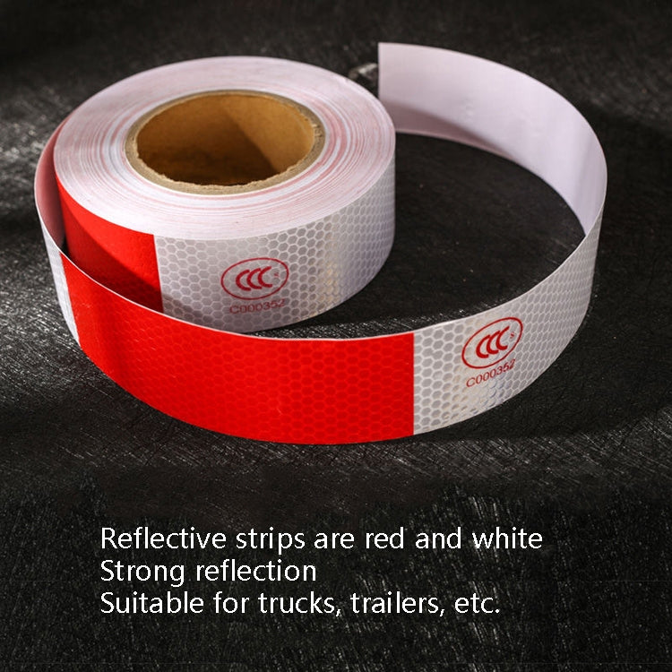 Red And White Car Reflective Film Annual Inspection Of The Car Body Stickers Road Reflective Barlights, Specification: A Roll - Reflective Material by PMc TechLife | Online Shopping South Africa | PMc TechLife | Buy Now Pay Later Mobicred