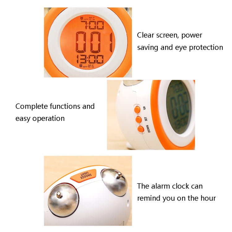 0705 Big Volume Simple Three-Dimensional LED Alarm Clock Mute Luminous Electronic Clock(Black Shell Orange) - Novelty Clock by PMc TechLife | Online Shopping South Africa | PMc TechLife | Buy Now Pay Later Mobicred