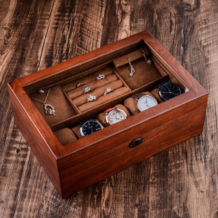 Wooden Watch Storage Box Jewelry Double-Layer Storage Display Box With Lock - free shipping - PMc TechLife - Order now!