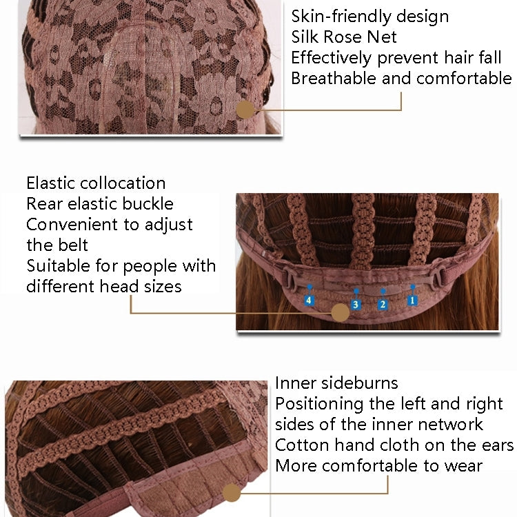 Men Wig Curls Hair Chemical Fiber Headgear(Brown+Black) - free shipping - PMC TechLife - Order now!