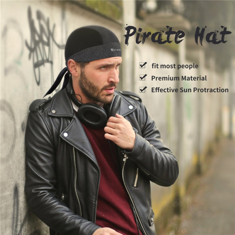 West Biking Summer Ice Silk Pirate Cap Riding Cap Men And Women Outdoor Windproof Sunscreen Headgear, Size: Free Size(Tying Rope Gray) - free shipping - PMC TechLife - Order now!