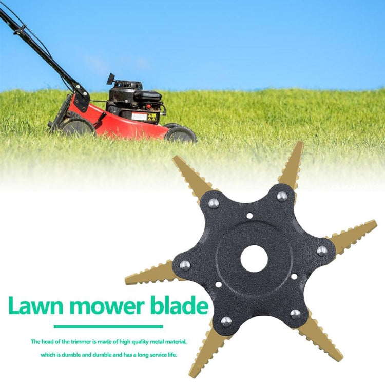 Toothed Mower Blade Six-Leaf Cyclone Blade Agricultural Weeder Parts(Golden Blade Bagged Red) - Lawn Mower, Saws & Accessories by PMC TechLife | Online Shopping South Africa | PMC TechLife | Buy Now Pay Later Mobicred