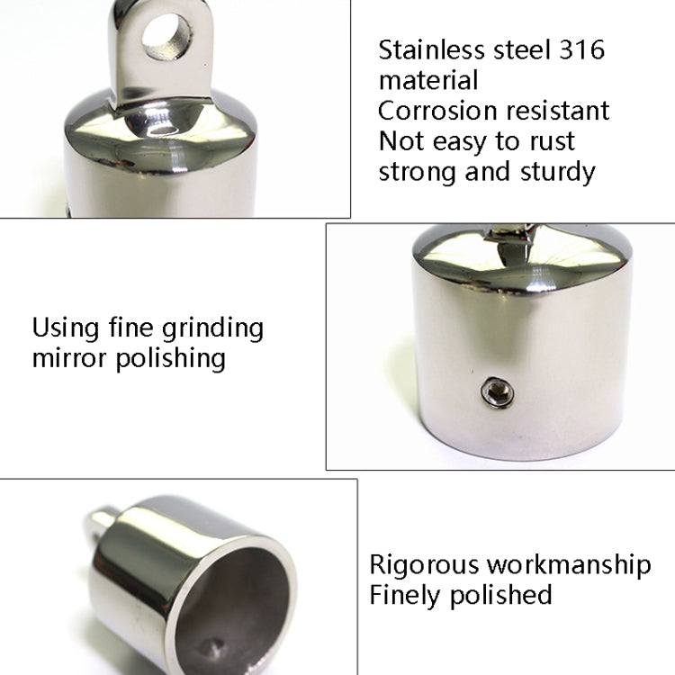 20mm Ordinary Single Top Silk Slip Cap 316 Stainless Steel Yacht RV Awning Accessories - Locks & Hasps by PMC TechLife | Online Shopping South Africa | PMC TechLife | Buy Now Pay Later Mobicred