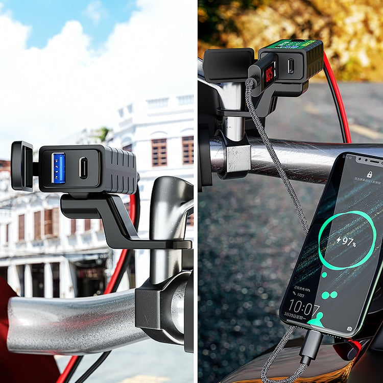 M2-A 12V 3.1A Dual USB Mobile Phone Charger Motorcycle Waterproof With Line Charger - Battery Charger by PMC TechLife | Online Shopping South Africa | PMC TechLife | Buy Now Pay Later Mobicred