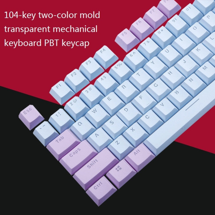 104-Keys Two-Color Mold Transparent PBT Keycap Mechanical Keyboard(Pink White) - Wired Keyboard by PMC Jewellery | Online Shopping South Africa | PMC Jewellery | Buy Now Pay Later Mobicred
